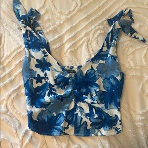 Zara Blue Floral Tank Top